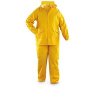 2 Piece PVC Rain Suit, Black - Medium