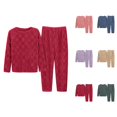 thumbnail image 1 of 2 Piece Pajama Set – Womens Cotton Sleepwear for Summer Women's Solid Color Jacquard Flannel Warm And Cozy Set Winter Thick Warm Home Clothes, 1 of 9