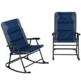thumbnail image 1 of 2 Piece Patio Rocking Chair , Outdoor Folding Furniture In Navy Blue, For Porch, Camping, Balcony, With Stable Handles Deck, Ergonomic, 1 of 2
