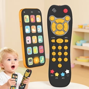 2-Piece Phone and TV Remote Set with Music and Lights for 6+ Months, Bilingual English/Spanish