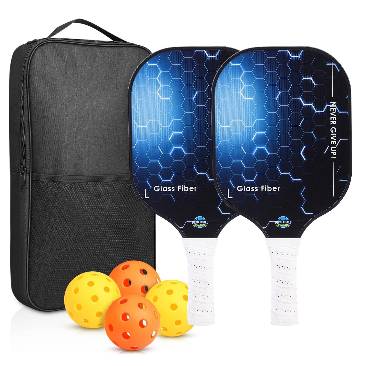 2-Piece Pickleball Racket Set - Honeycomb Core Paddles with Spin ...