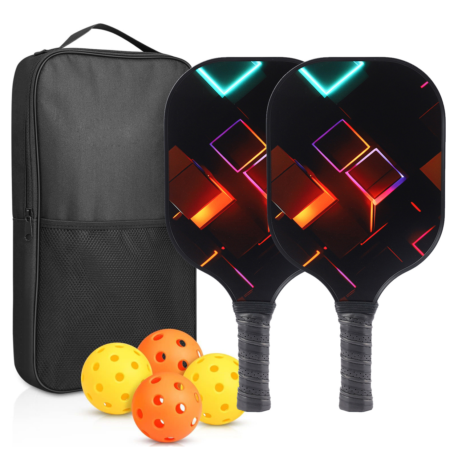 2-Piece Pickleball Racket Set - Honeycomb Core Paddles with Spin ...