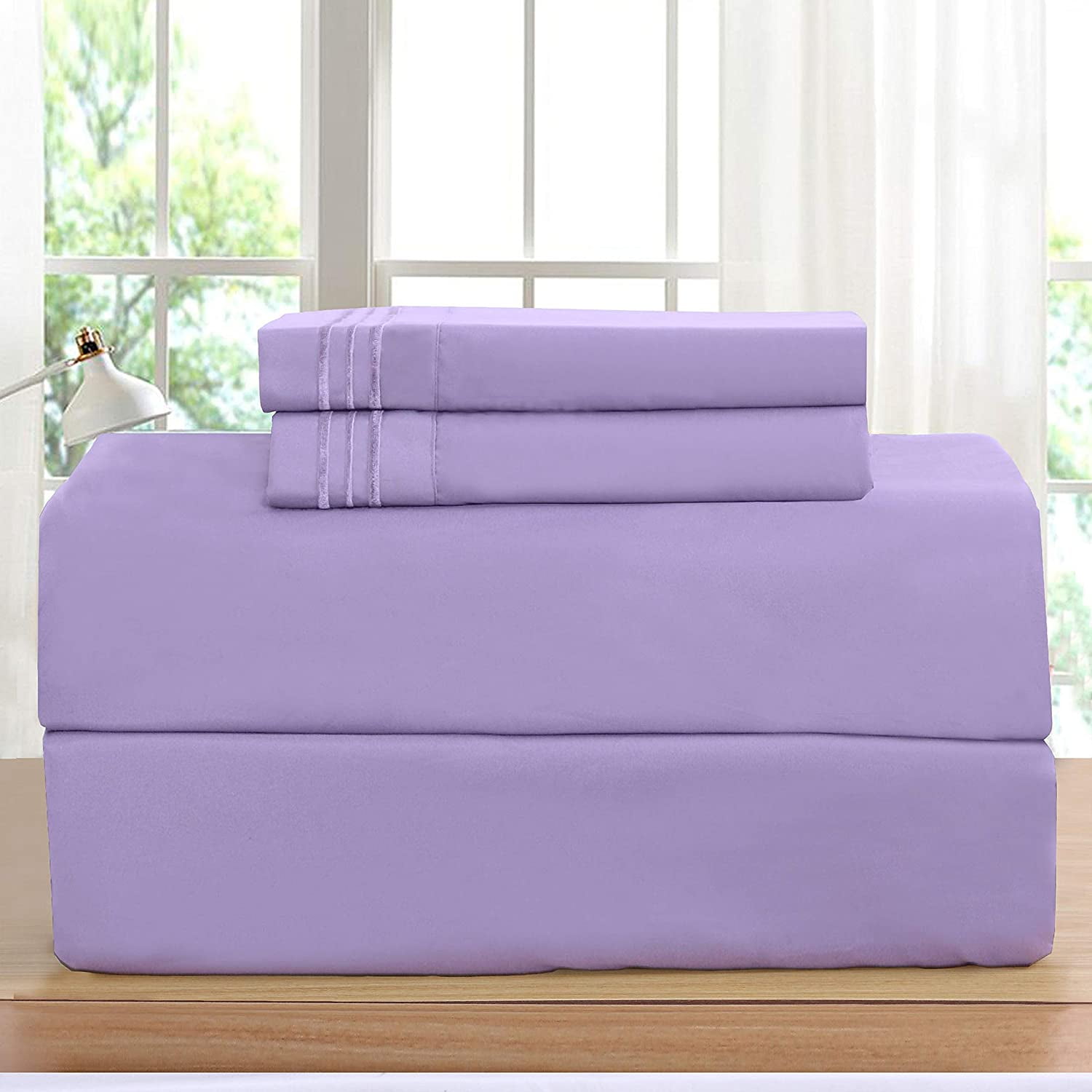 2-Piece Pillowcases- Standard Size-Lilac