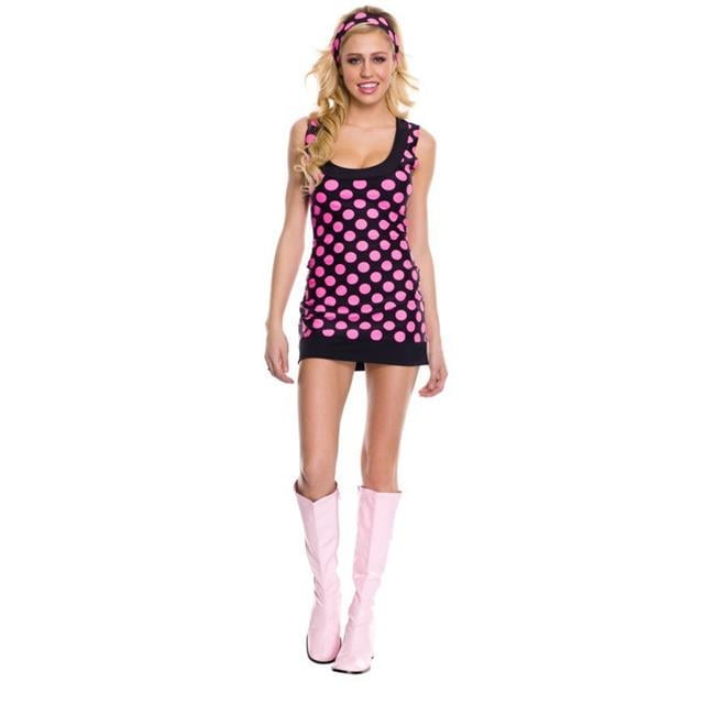 PerfectPretend 2 Piece Polka Dot Gogo Dress Costume, Extra Large