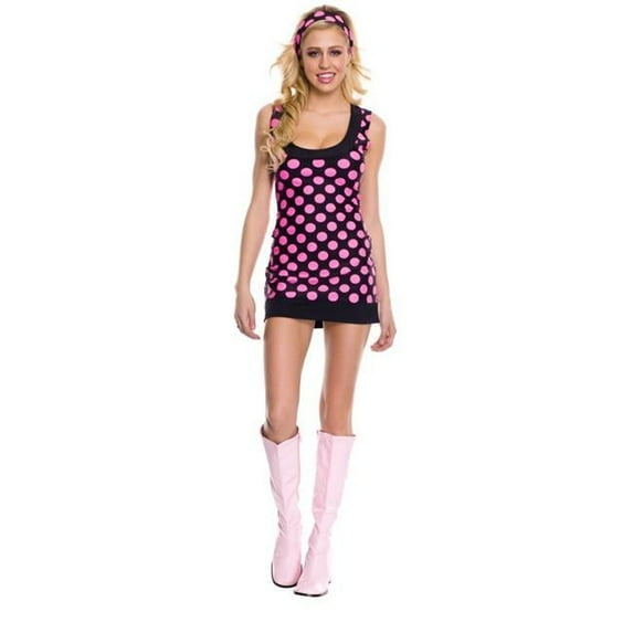 2 Piece Polka Dot Gogo Dress Costume, Small & Medium