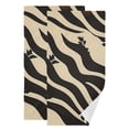thumbnail image 1 of 2-Piece Polyester cotton Towel Set Absorbent Black and Beige Stripe Hand Towel Bath Towel Soft and Comfortable Machine Wash 28.3x14.4, 1 of 7
