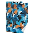 thumbnail image 1 of 2-Piece Polyester cotton Towel Set Absorbent Blue and Orange Abstract Pattern Seamless Hand Towel Bath Towel Soft and Comfortable Machine Wash 28.3x14.4, 1 of 7
