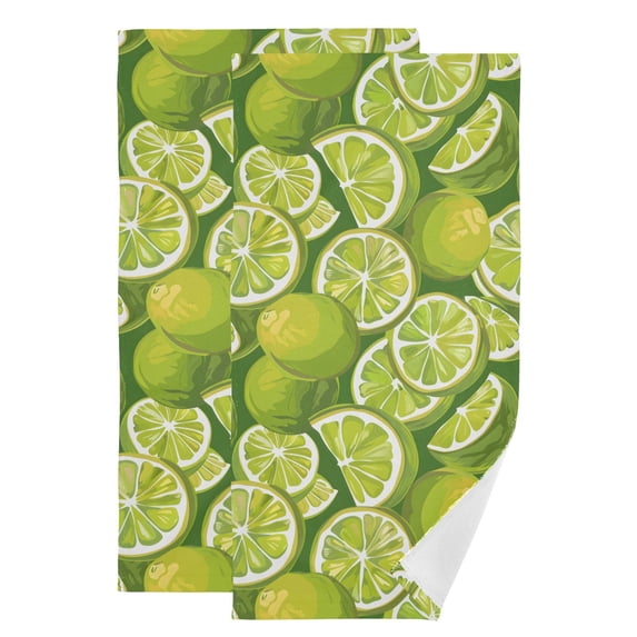 2-Piece Polyester cotton Towel Set Absorbent Lemon Hand Towel Bath Towel Soft and Comfortable Machine Wash 28.3x14.4