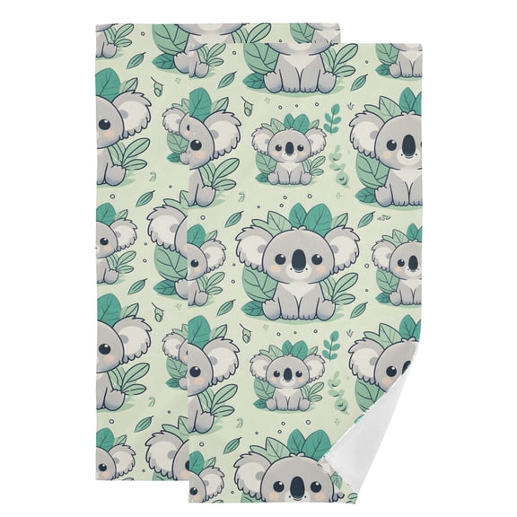 2-Piece Polyester cotton Towel Set Absorbent Of Cute Cartoon Koala Hand Towel Bath Towel Soft and Comfortable Machine Wash 28.3x14.4