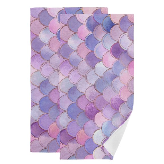 2-Piece Polyester cotton Towel Set Absorbent Scales Hand Towel Bath Towel Soft and Comfortable Machine Wash 28.3x14.4