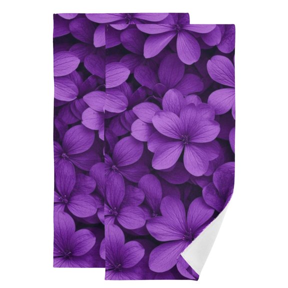 2-Piece Polyester cotton Towel Set Absorbent Violet Hand Towel Bath Towel Soft and Comfortable Machine Wash 28.3x14.4