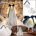 thumbnail image 1 of 2 Piece Porch Goose Outfits Halloween Porch Goose Outfit White Wedding Bridal Goose Dress and Veil Set for Fall Lawn Porch Decor Party Photo Props, 1 of 6