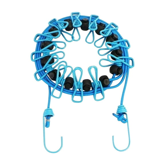 2-Piece Portable Retractable Clothesline with 12 Elastic Clothespins – Compact Indoor/Outdoor Laundry Rope for Apartments & Travel