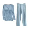 thumbnail image 1 of 2 Piece Postpartum Nursing Pajamas Set Casual Soft Maternity Breastfeeding Pjs Sleepwear Loungewear Clothes Layer, 1 of 7