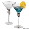 thumbnail image 1 of 2 Piece Premium Clear Stem Crystal Martini Glasses with Silver Rim and Diamond-like Rhinestones, Elegant 10oz Glassware Set for Cosmopolitan, Vodka, Gin and Other Cocktails, Fancy Manhattan Drinkware, 1 of 8