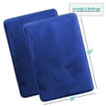 thumbnail image 1 of 2 Piece Premium Memory Foam Bathroom Mat Set of 2 20x32 inch Bath Rugs, Royal Blue, 1 of 6