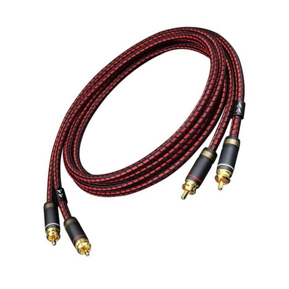 2 Piece Professional 2RCA Interconnection Cable Wire OFC Construction for Audiophiles Sound Devices