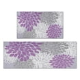 thumbnail image 1 of 2 Piece Purple Dalia Flower Rug Kitchen Rug Set, Decor Kitchen Rugs, Absorbent Non-Slip Washable Floor Mats, Home Indoor Runner Rugs 17"x47"+17"x30", 1 of 1