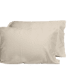 thumbnail image 1 of 2-Piece Queen Size Pillowcase Set Luxurious Viscose from Bamboo With Temperature and Moisture Management, Fully Elasticized Deep Pocket Fitted Soft Pillowcase Set, Light Khaki+Beige, 1 of 5