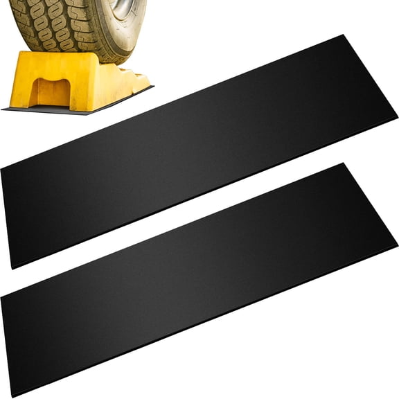 2 Piece RV Leveling Block Rubber Mat Durable Black 18x6 Inches