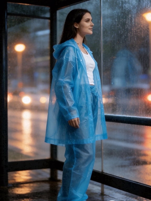 2-Piece Rain Suit for Adults, Reusable Raincoat Set with Jacket & Pants, Lightweight & Waterproof Rain Gear for Hiking, Travel, Cycling, Easy to Store & Portable Rain Outfit (5 Colors)