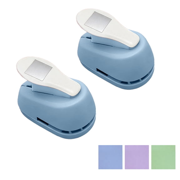 2-Piece Rectangular Paper Punch Set, Lockable Craft Hole Puncher with Stainless Steel Blade for Scrapbooking, Cards & Gift Tags
