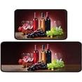 thumbnail image 1 of 2 Piece Red Wine Kitchen Rug Set, 3D Wine Glasses Kitchen Rugs and Mats Non Skid Washable Absorbent Microfiber Kitchen Floor Decor Mat 17"x47"+17"x30", 1 of 6