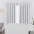 thumbnail image 1 of 2 Piece Rod Pocket Blackout Insulated Window Treatment Curtains Panels 45 inches Long for Bedroom Windows (52"W x 45"L, White), 1 of 4