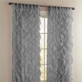 thumbnail image 1 of 2 Piece Rod Pocket Sheer Voile Vertical Ruffled Waterfall Window Curtain Panels Set (84" Long, Gray), 1 of 2
