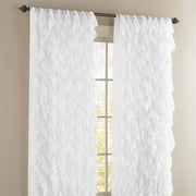 Diamond Home Cascade Classic White Solid Print Shabby Chic Rod Pocket Blackout Waterfall Valances, 84 x 50 in  2 Panels
