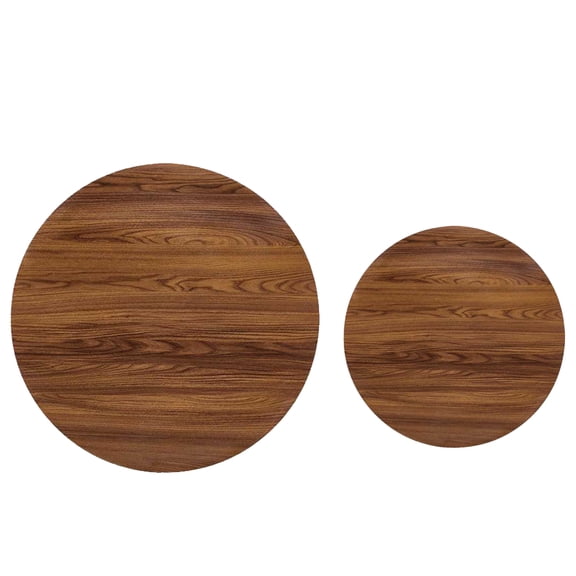 2-Piece Round Replacement Table Tops 27.7" & 19.7" Walnut Melamine