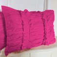 thumbnail image 1 of 2 Piece Ruched Ruffle Pattern Solid Hot Pink European Pillow Shams, (European 20x20 Pillow Cover), 100% Egyptian Cotton, 800 Thread Count, European Size, 1 of 3