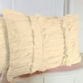 thumbnail image 1 of 2 Piece Ruched Ruffle Pattern Solid Ivory Pillow Shams, (Standard 20X26 Pillow Cover), 100% Egyptian Cotton, 800 Thread Count, Standard Size, 1 of 3