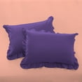 thumbnail image 1 of 2 Piece Ruffle Solid Purple Pillow Shams, (Standard 20X26 Pillow Cover), 100% Egyptian Cotton, 800 Thread Count, Standard Size, 1 of 3