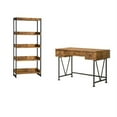 2 Piece Rustic Desk and Bookshelf Set