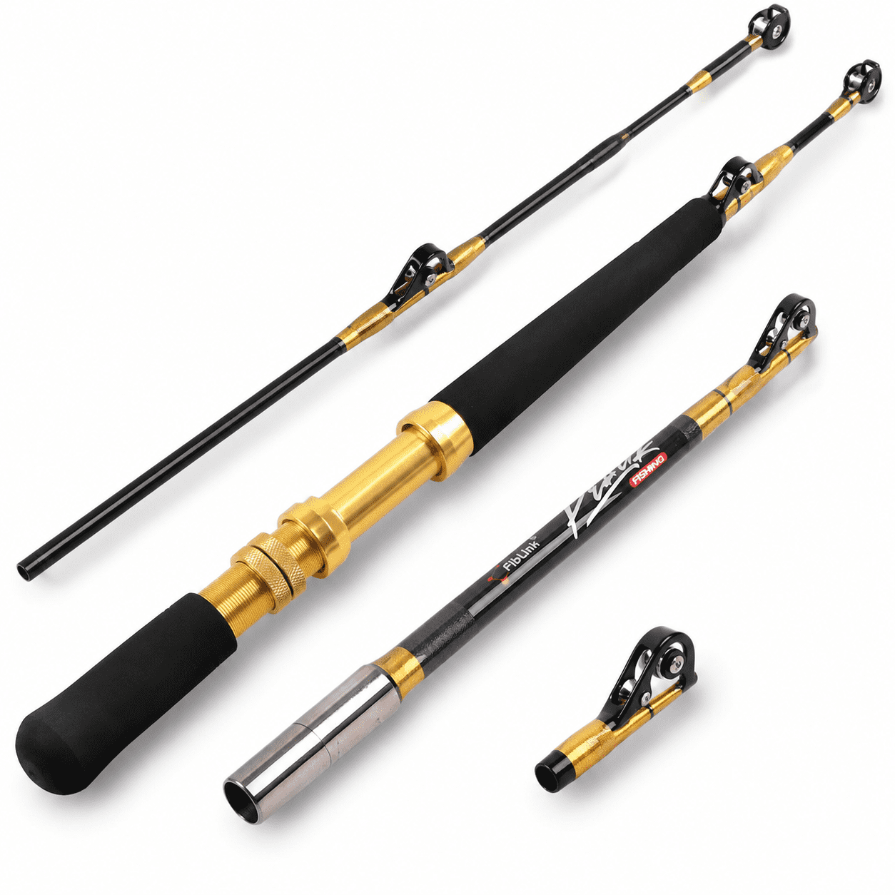 /2 Piece Saltwater Fishing Rod Trolling Big Game Boat Conventional ...