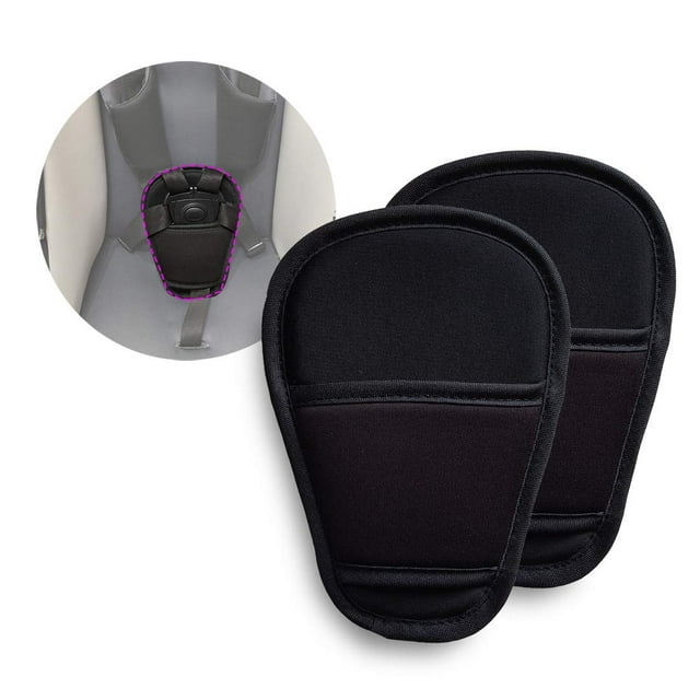 2 Piece Seat Belt Strap Covers for Stroller Shoulder Crotch Pad for