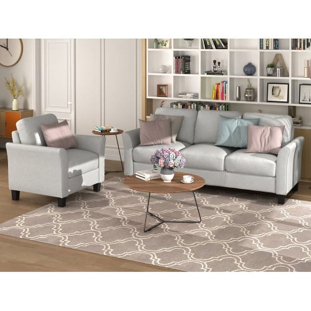 2 Piece Sectional Sofa Set,Upholstered 3 Seat Sofa and Single Sofa ...
