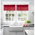 thumbnail image 1 of 2-Piece See-Through Faux Silk Valance – Semi-Sheer Rod Pocket Curtains (55"x18" Each) GHL18 Wine Red, 1 of 5