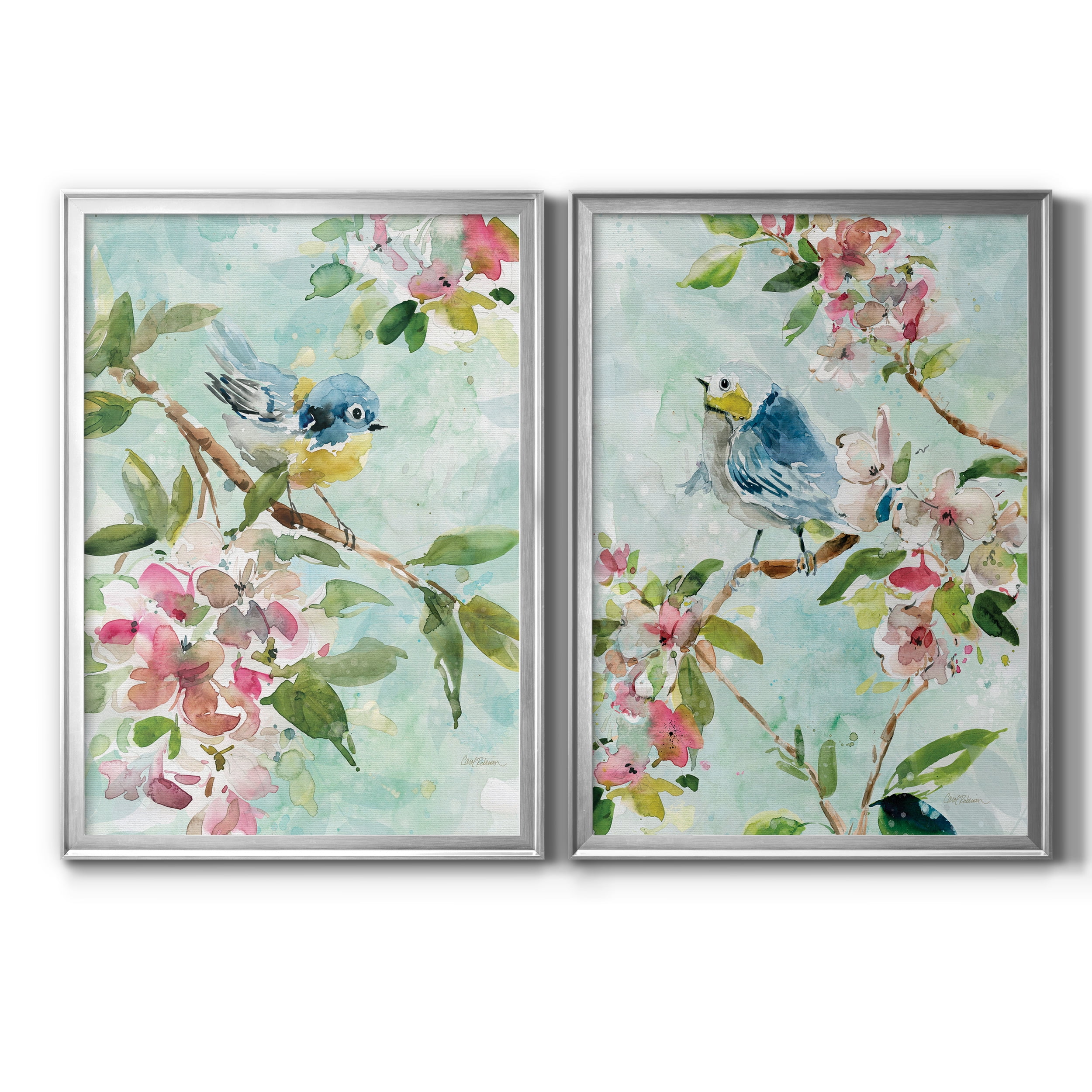 2 Piece Set Asbury Garden Song I Premium Framed Canvas - Ready to Hang - 26.5 x 36.5 Each - Silver Frame