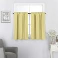 thumbnail image 1 of 2 Piece Set Blackout Insulated Rod Pocket Kitchen Curtain Tiers for Small Windows 27"W x 24"L-Yellow, 1 of 4