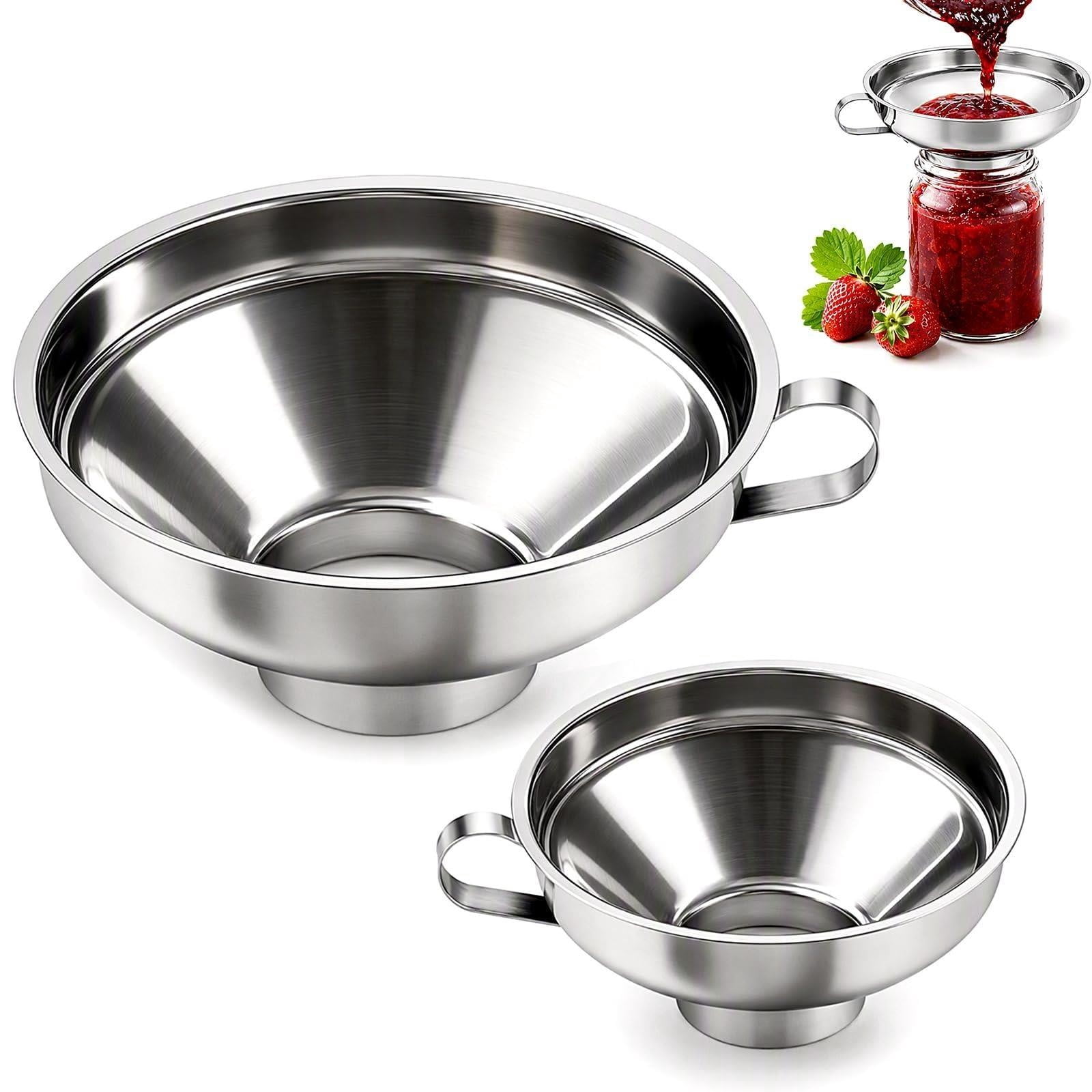 2-Piece Set Canning Funnel , Stainless Steel Wide Mouth With Filters ...