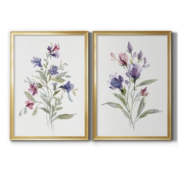 2 Piece Set Color Variety III Premium Framed Canvas - Ready to Hang - 26.5 x 36.5 Each - Gold Frame