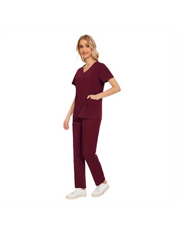 2-Piece Set Cool & Confident: Womens Quick-Dry Scrub Suits for Busy Dental Clinics!