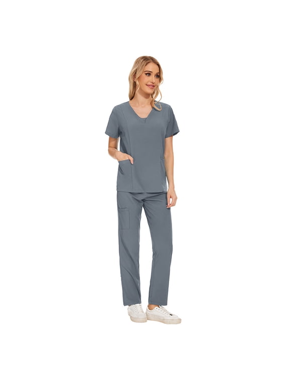 2-Piece Set Cool & Confident: Womens Quick-Dry Scrub Suits for Busy Dental Clinics!