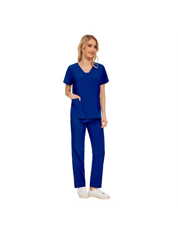 2-Piece Set Cool & Confident: Womens Quick-Dry Scrub Suits for Busy Dental Clinics!