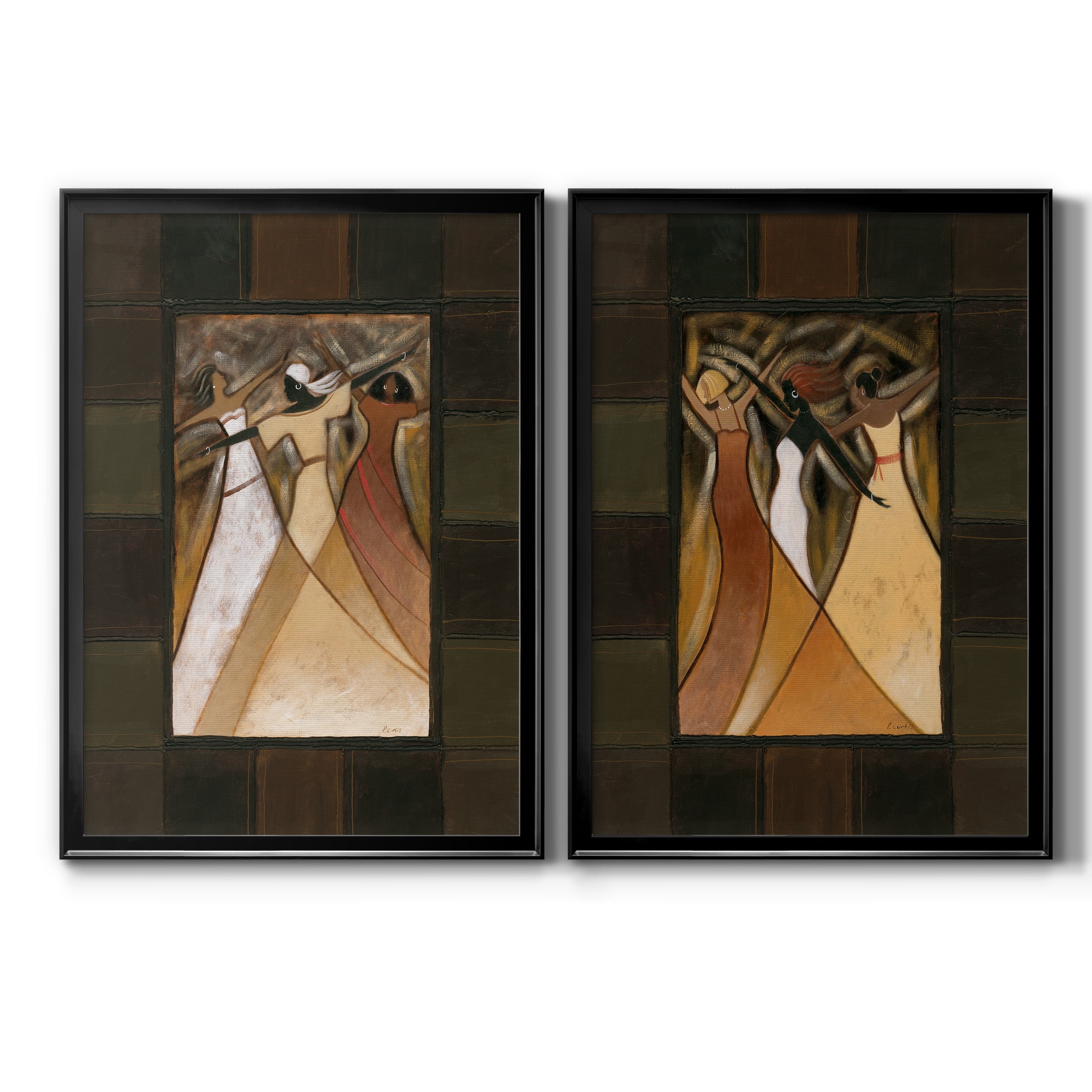 2 Piece Set Divine Grace I Premium Framed Canvas - Ready to Hang - 26.5 x 36.5 Each - Black Frame
