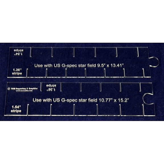 2 Piece Set- Flag Stripe Marker-1/8" Acrylic-13.41 & 15.2