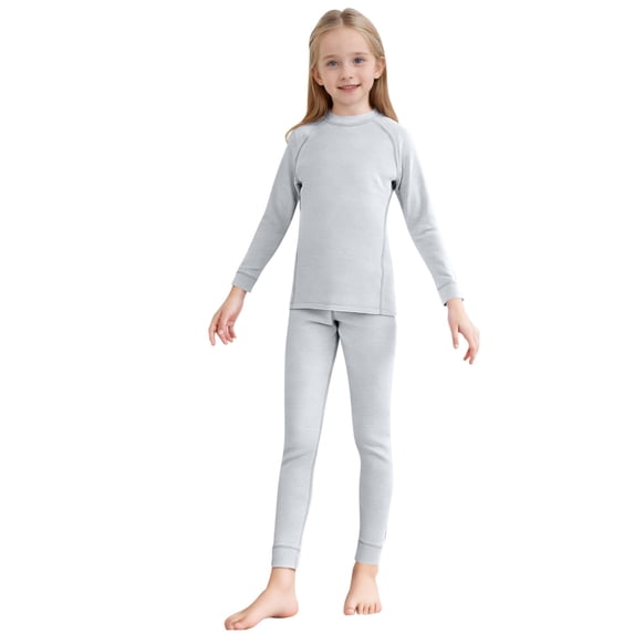 2 Piece Set For Kids Crew Neck Long Sleeve Basic Pullover Tops Elastic Waist Leggings Comfy Casual Home Wear (9-10 Years, Gray)
