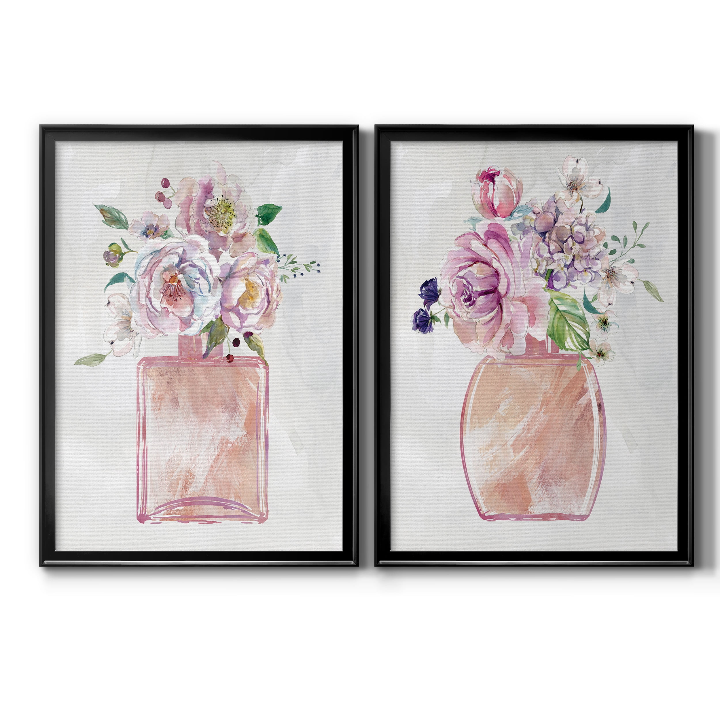 2 Piece Set Fragrance of Summer I Premium Framed Canvas - Ready to Hang - 22.5 x 30.5 Each - Black Frame